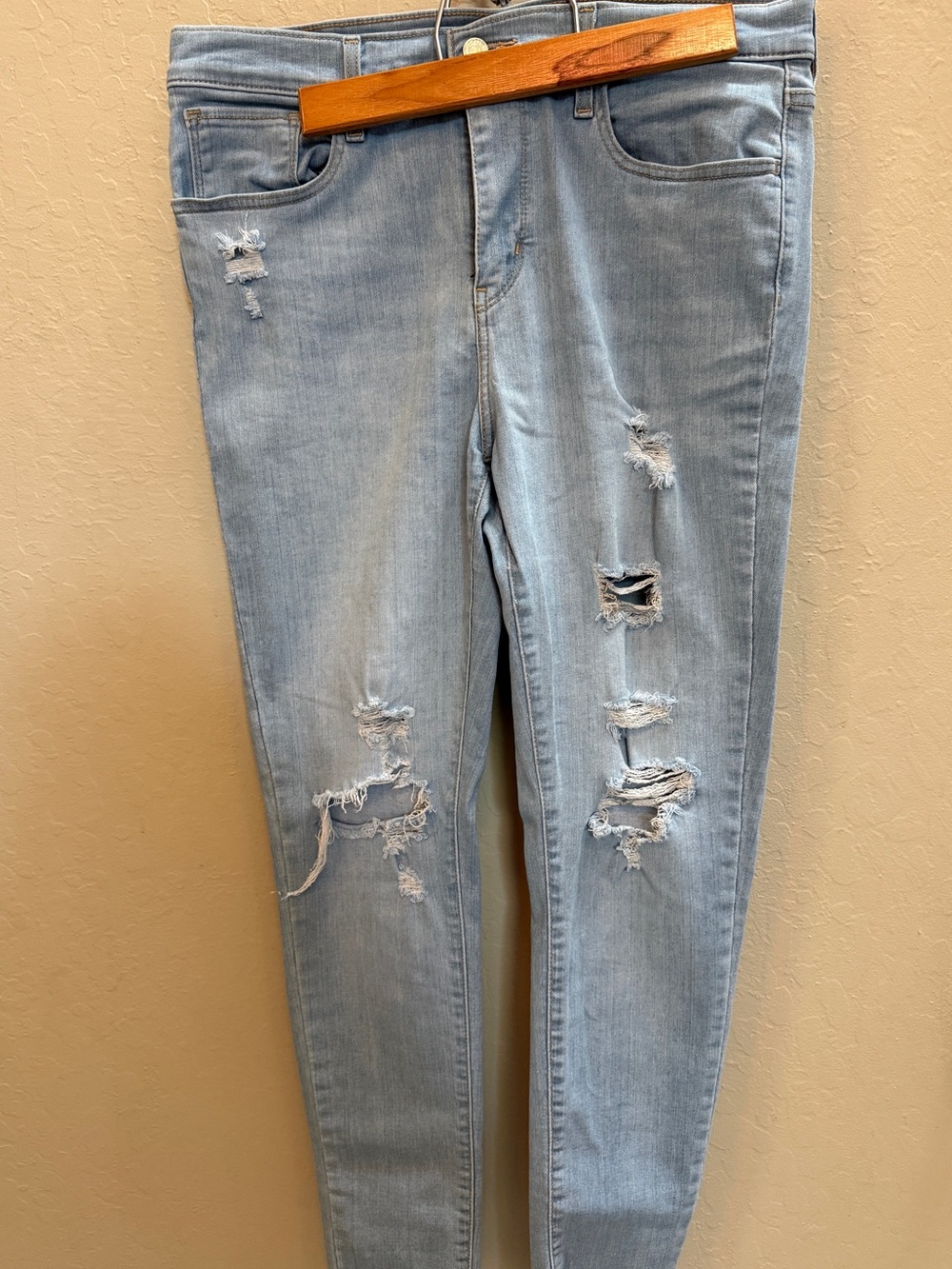 Levi's Light Blue Distressed Skinny Jeans